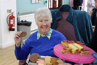 Bake Sale edit Jean with biscuit